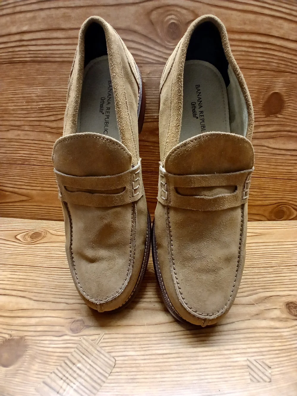 Banana Republic Suede Penny Loafers in Light Brown